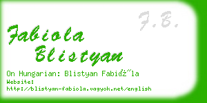 fabiola blistyan business card